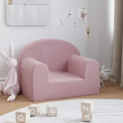 Sale vidaXL Barnsoffa mjuk plysch Rosa