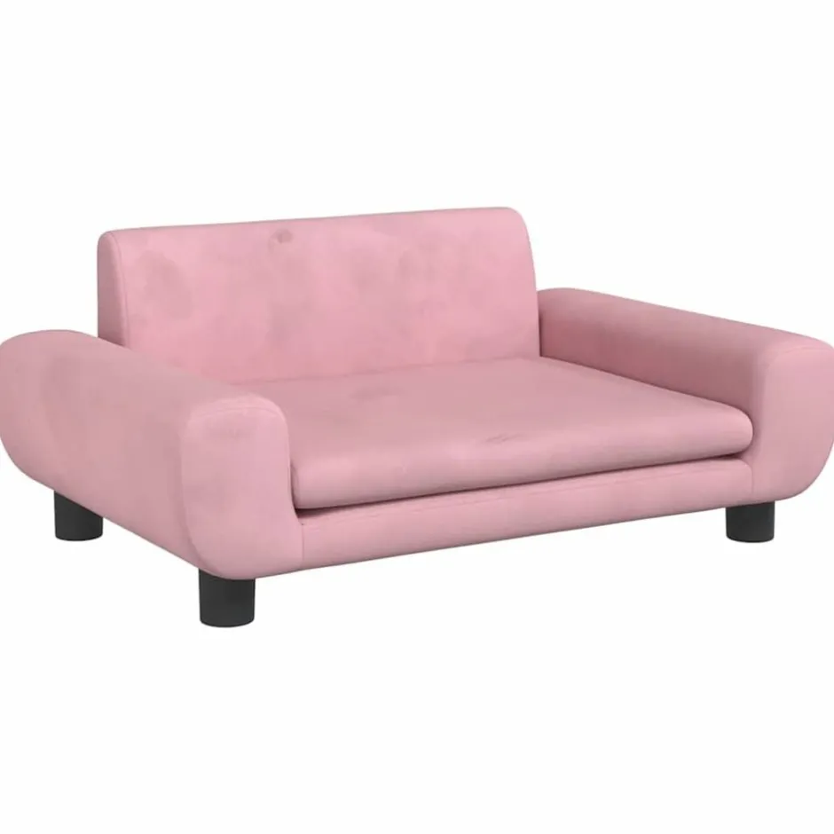 New vidaXL Barnsoffa 70x45x33 cm sammet Rosa