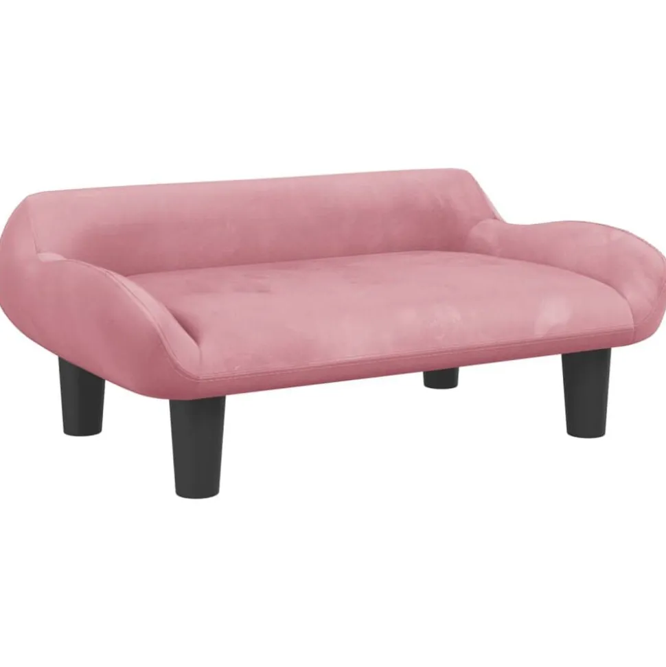 vidaXL Barnsoffa rosa 70x40x24 cm sammet