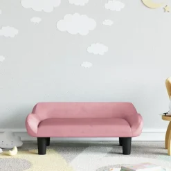vidaXL Barnsoffa rosa 70x40x24 cm sammet