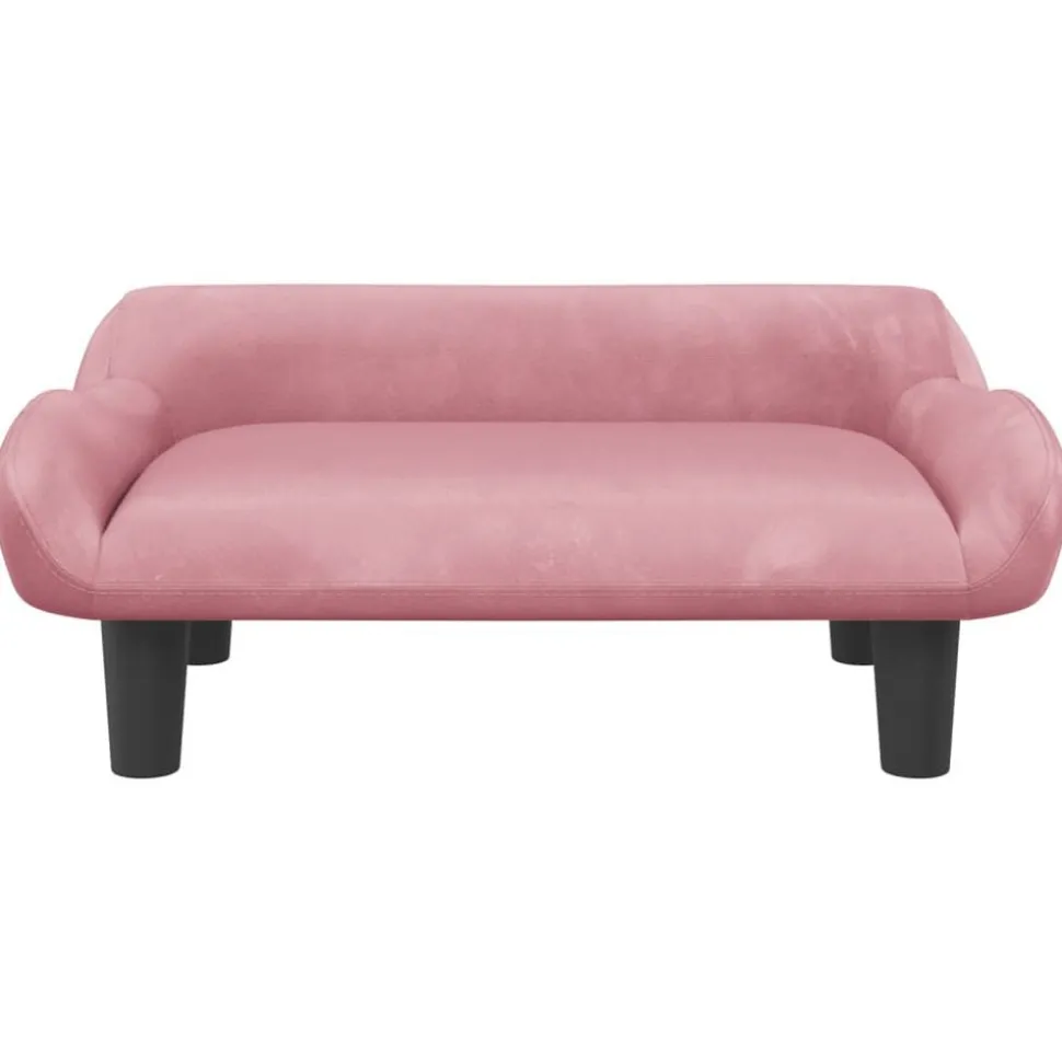 vidaXL Barnsoffa rosa 70x40x24 cm sammet