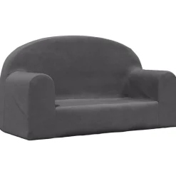 Clearance vidaXL Barnsoffa 2-sits mjuk plysch Antracit