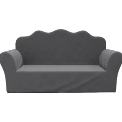 vidaXL Barnsoffa 2-sits antracit mjuk plysch