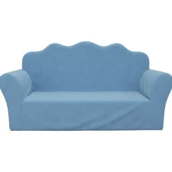 Discount vidaXL Barnsoffa 2-sits mjuk plysch Blå