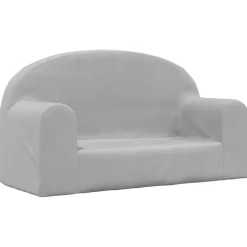 vidaXL Barnsoffa 2-sits ljusgrå mjuk plysch