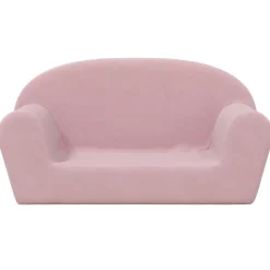 vidaXL Barnsoffa 2-sits rosa mjuk plysch