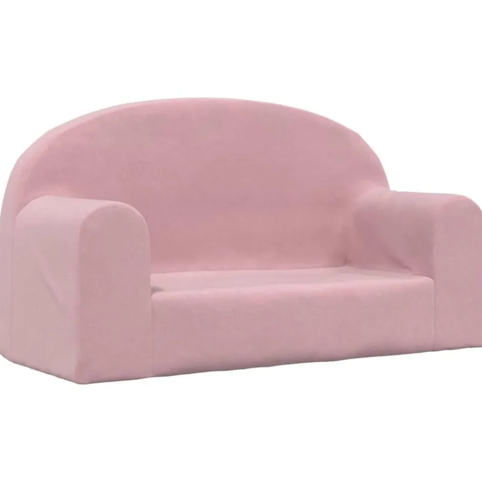 Hot vidaXL Barnsoffa 2-sits mjuk plysch Rosa