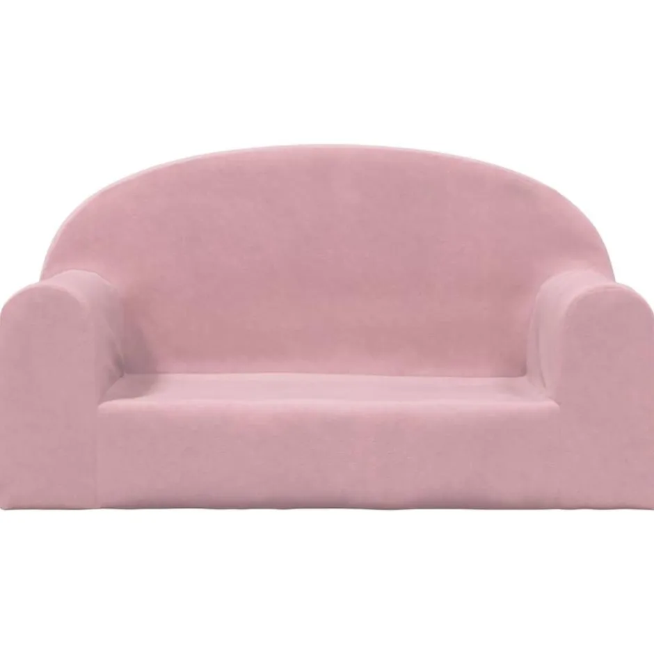 Hot vidaXL Barnsoffa 2-sits mjuk plysch Rosa