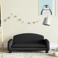 vidaXL Barnsoffa 70x45x30 cm konstläder Svart