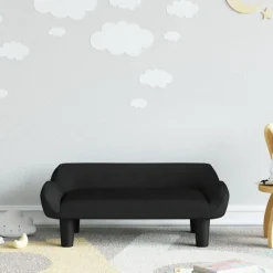 vidaXL Barnsoffa svart 70x40x24 cm sammet