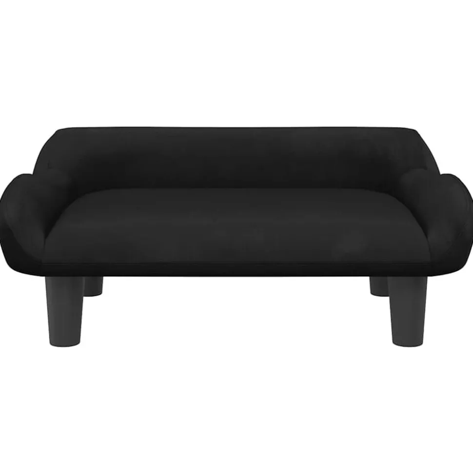 vidaXL Barnsoffa svart 70x40x24 cm sammet