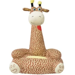 vidaXL Barnstol i plysch giraff brun