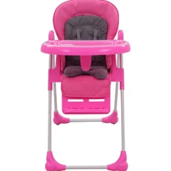 vidaXL Barnstol rosa och grå