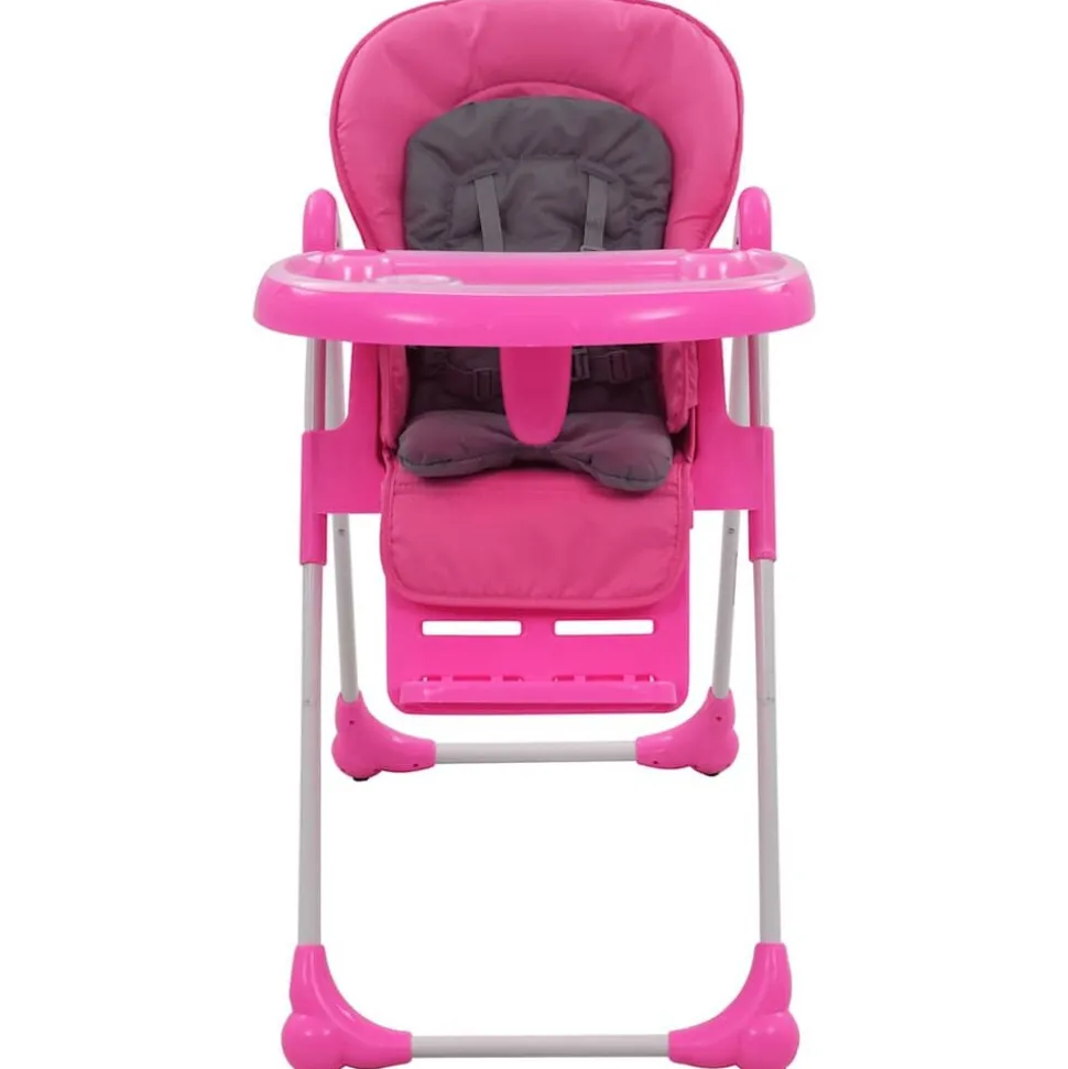 vidaXL Barnstol rosa och grå