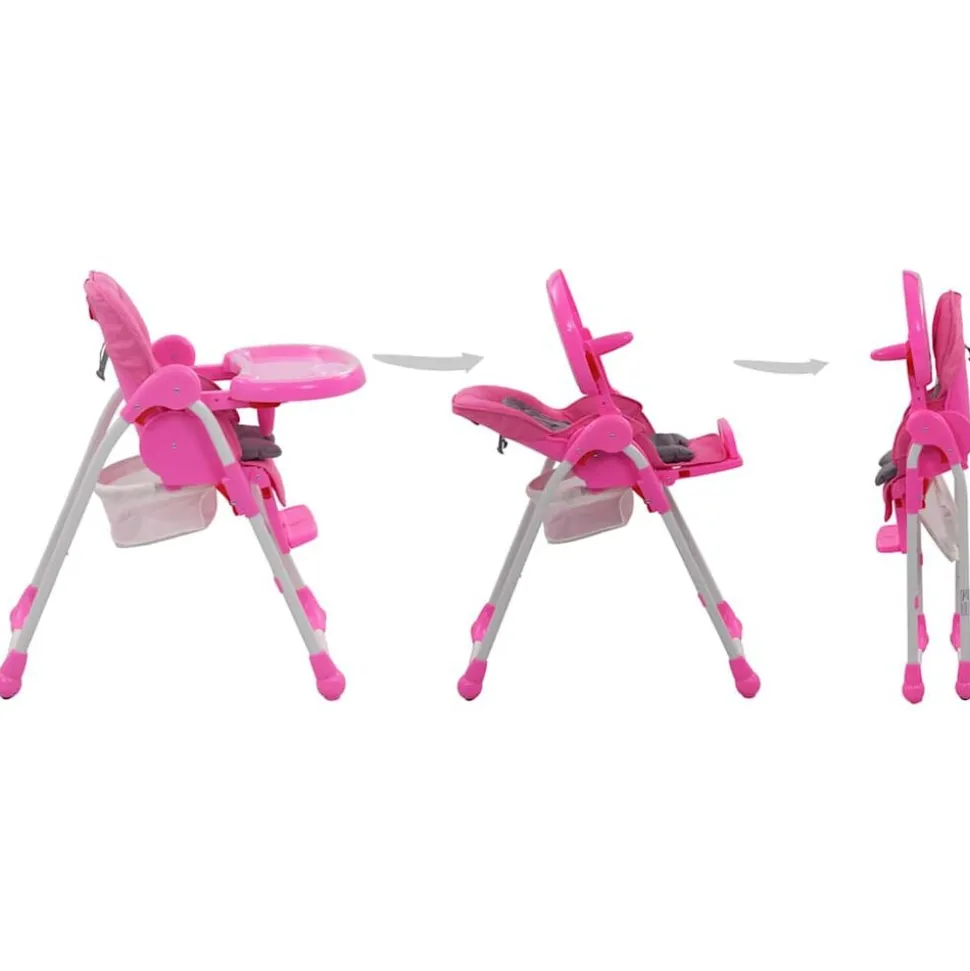 vidaXL Barnstol rosa och grå