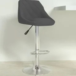vidaXL Barstol mörkgrå sammet
