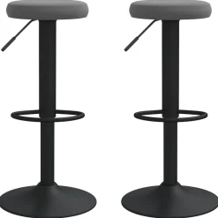 New vidaXL Barstolar 2 st sammet Mörkgrå