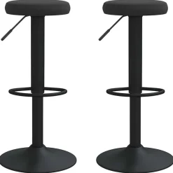 vidaXL Barstolar 2 st svart sammet