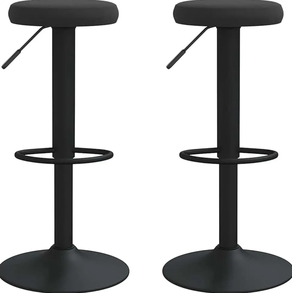 vidaXL Barstolar 2 st svart sammet