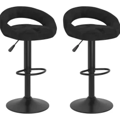 Best vidaXL Barstolar 2 st sammet Svart