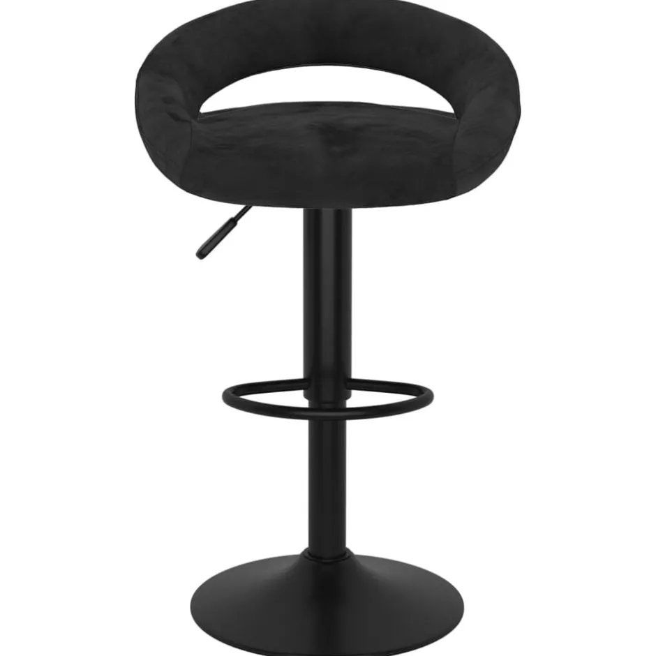 Best vidaXL Barstolar 2 st sammet Svart