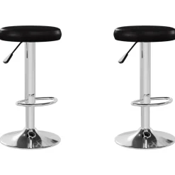 New vidaXL Barstolar 2 st konstläder Svart
