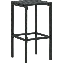 Sale vidaXL Barstolar med dynor 2 st konstrotting Svart