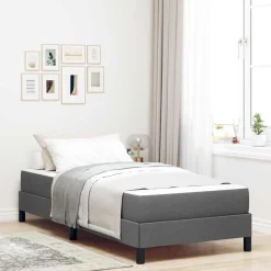 Hot vidaXL Bäddfjäder med madrass 80 x 200 cm tyg Mörkgrå
