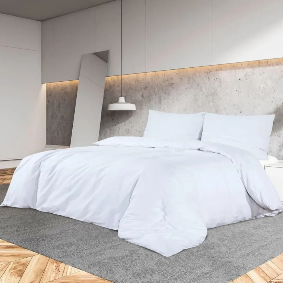 vidaXL Bäddset vit 140x200 cm bomull