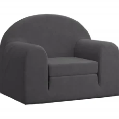 vidaXL Bäddsoffa för barn antracit mjuk plysch