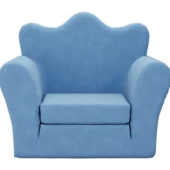 Discount vidaXL Bäddsoffa för barn mjuk plysch Blå