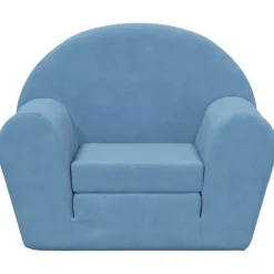 vidaXL Bäddsoffa för barn blå mjuk plysch