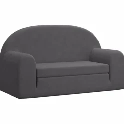 Best vidaXL Bäddsoffa för barn 2-sits mjuk plysch Antracit