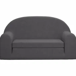 Best vidaXL Bäddsoffa för barn 2-sits mjuk plysch Antracit
