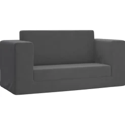 vidaXL Bäddsoffa för barn 2-sits antracit mjuk plysch