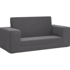 vidaXL Bäddsoffa för barn 2-sits antracit mjuk plysch