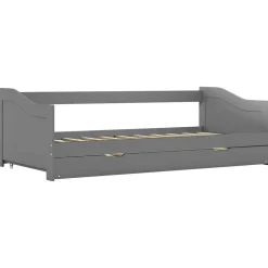 vidaXL Bäddsoffa ram utan madrass grå 90x200 cm