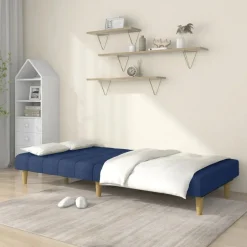 Hot vidaXL Bäddsoffa 2-sits tyg Blå