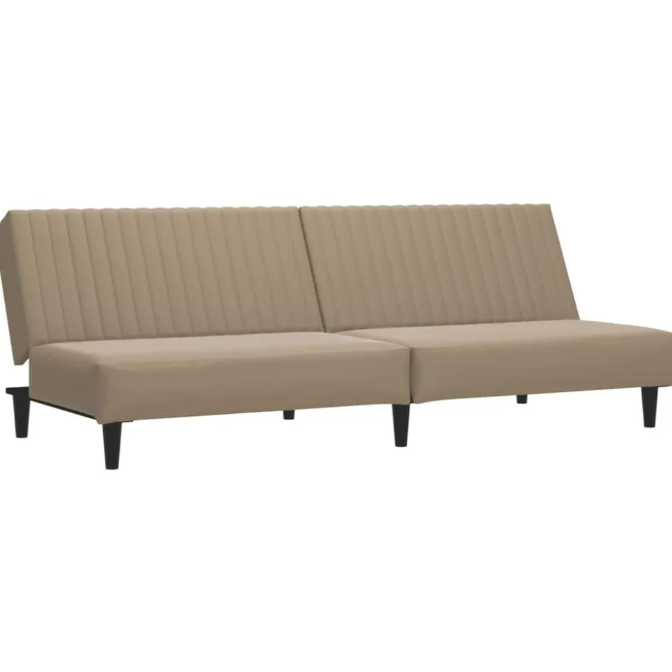 vidaXL Bäddsoffa 2-sits cappuccino konstläder
