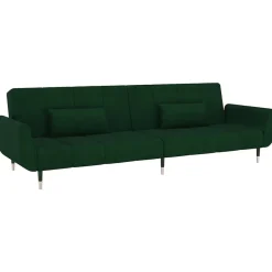 Sale vidaXL Bäddsoffa 2-sits med två kuddar sammet Mörkgrön
