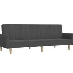 Best vidaXL Bäddsoffa 2-sits tyg Mörkgrå