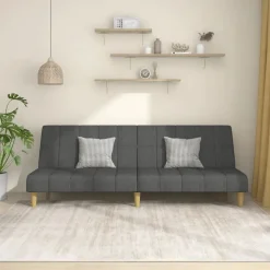 vidaXL Bäddsoffa 2-sits mörkgrå tyg