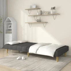 vidaXL Bäddsoffa 2-sits mörkgrå tyg