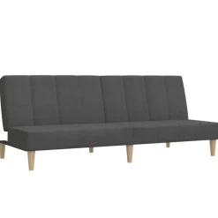 Best vidaXL Bäddsoffa 2-sits tyg Mörkgrå