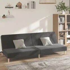 Sale vidaXL Bäddsoffa 2-sits tyg Mörkgrå