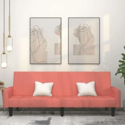 Discount vidaXL Bäddsoffa 2-sits sammet Rosa