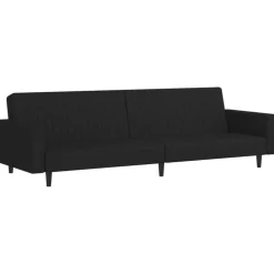 vidaXL Bäddsoffa 2-sits svart sammet