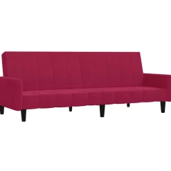 vidaXL Bäddsoffa 2-sits vinröd sammet