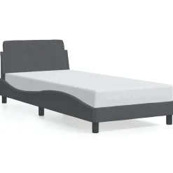 New vidaXL Bed Frame "Dover" Dark Grey 80x200 cm Velvet Mörkgrå
