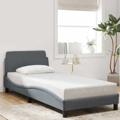 New vidaXL Bed Frame "Dover" Dark Grey 80x200 cm Velvet Mörkgrå